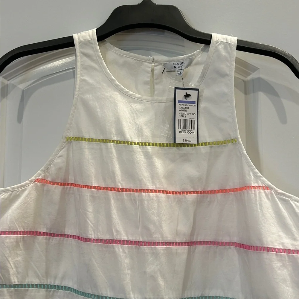 crown & ivy White Simple Women's Top - Picture 3 of 4